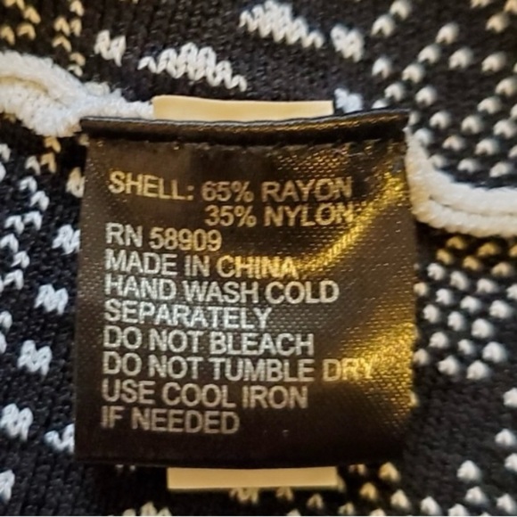 GIANNI BINI | Women's black and white pattern block panel knit dress Size S - Picture 4 of 5